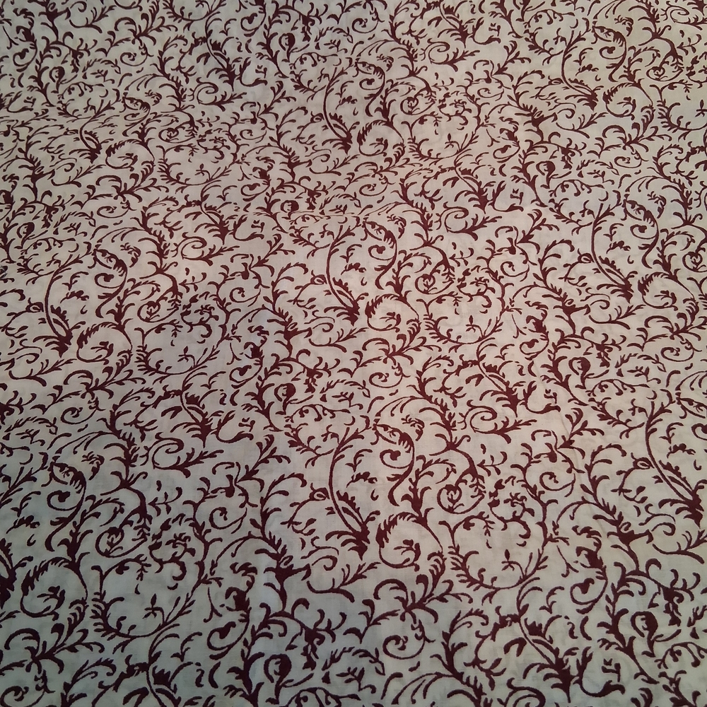 Elegant Rust Brown Floral Fabric 6649
